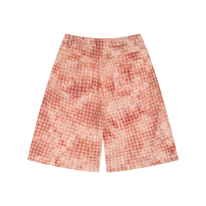 Waran Unisex Vintage Wash Plaid Shorts