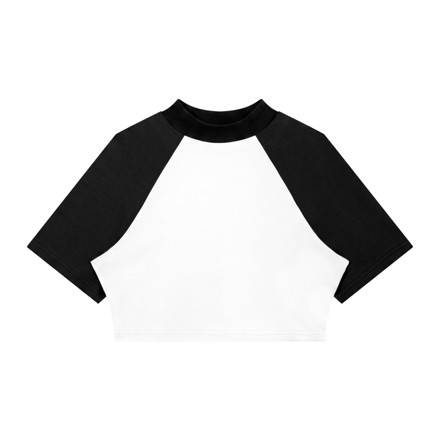 Waran Women’s Color Block Raglan Crop T-Shirt