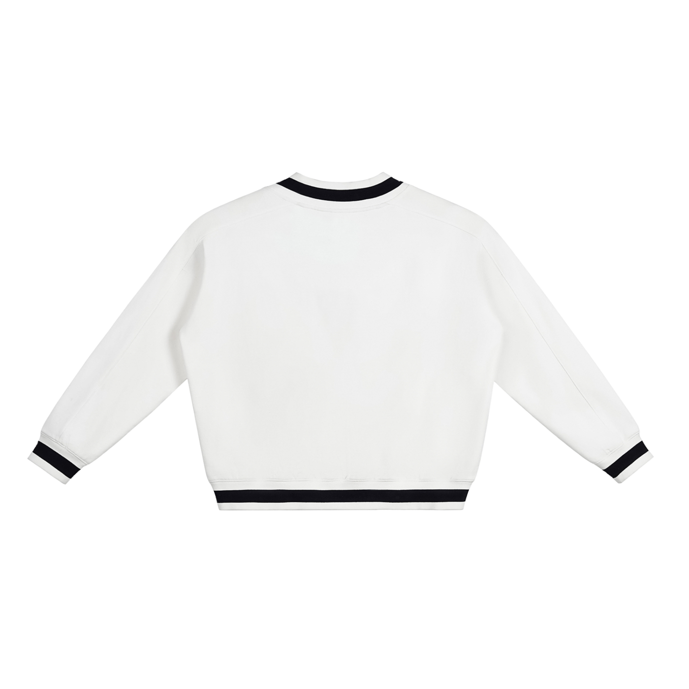 Waran V-Neck Contrast Collar Boxy Sweatshirt