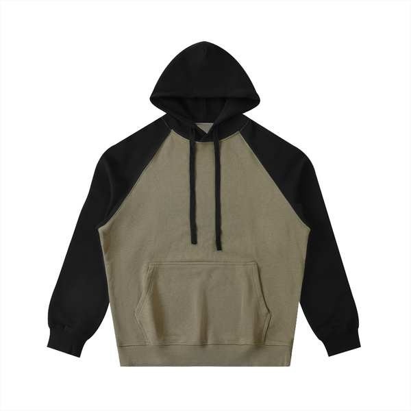 Waran Unisex Color-Block Raglan Sleeve Hoodie