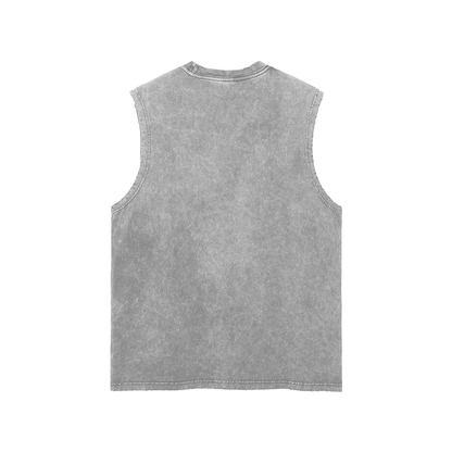 Waran Snow Washed Frayed Hem Tank Top 275GSM