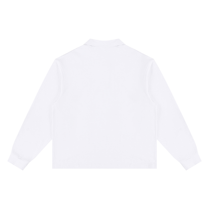 Unisex Loose Long Sleeve Polo Shirt