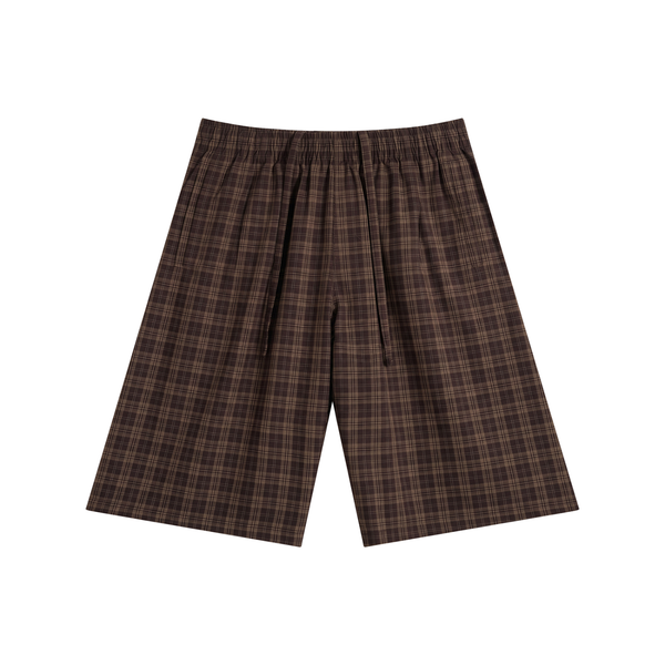 Waran Unisex Plaid Wide Leg Shorts 130GSM