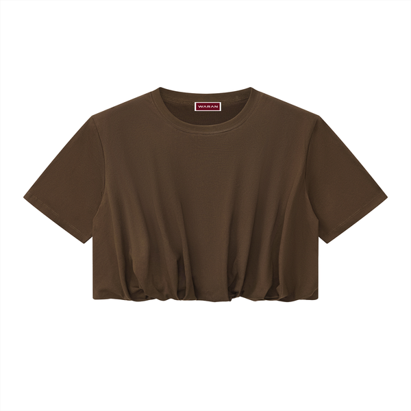 Waran Women’s Crop Bubble Hem T-Shirt