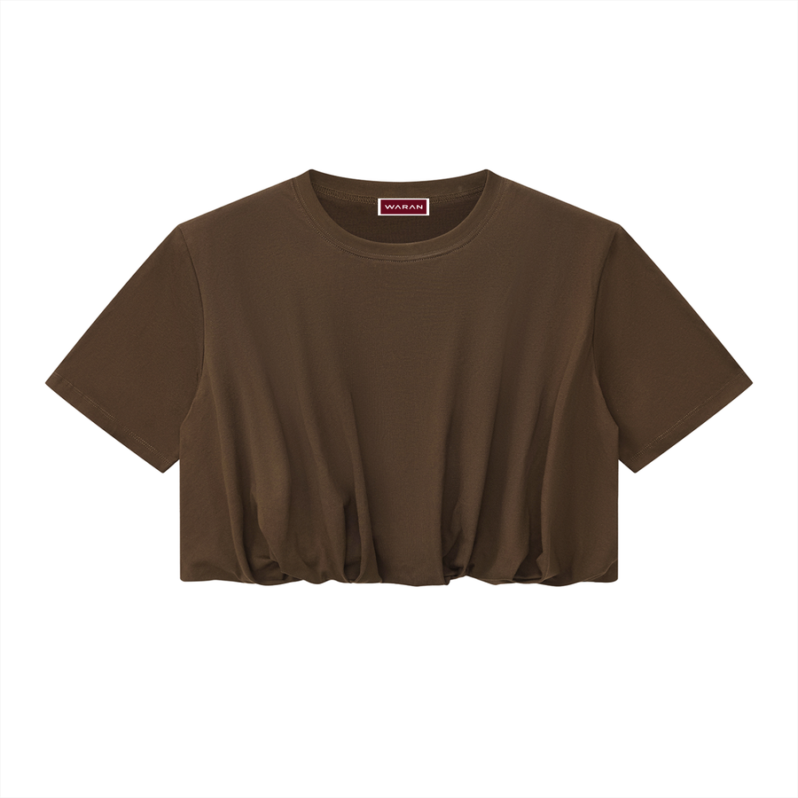 Waran Women’s Crop Bubble Hem T-Shirt
