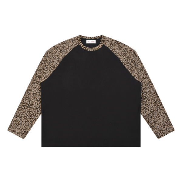 Waran Unisex Leopard Panel Waffle T-Shirt
