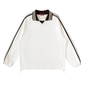 Waran Contrast Striped Lapel Collar Sweatshirt