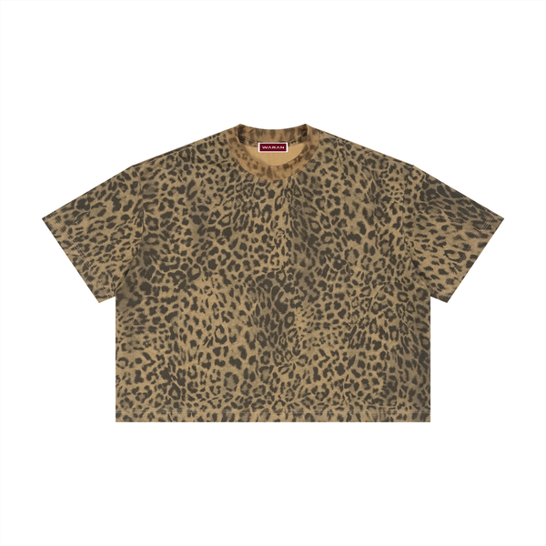 Waran Unisex Leopard Print Boxy T-Shirt