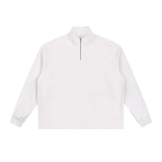 Half-Zip Rolled Edge Fleece Sweatshirt 450GSM