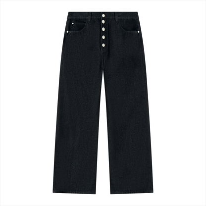 Men's Vintage Wash Wide Leg Denim Jeans