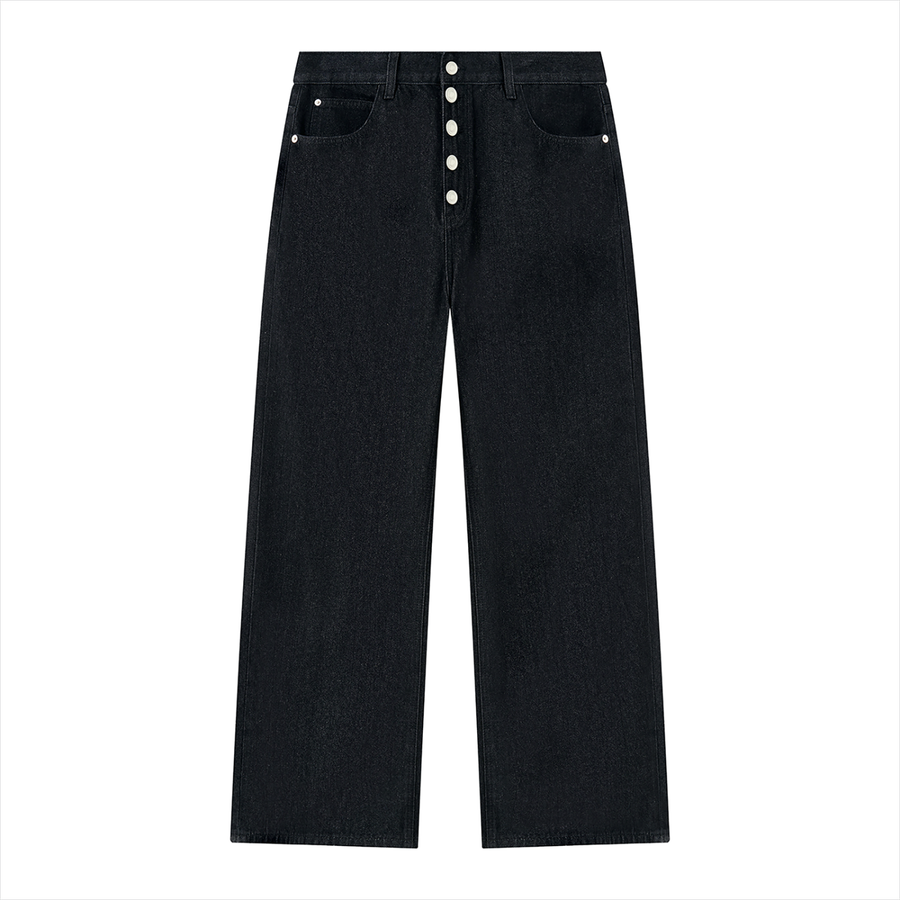 Waran Men’s Vintage Wash Wide Leg Denim Jeans