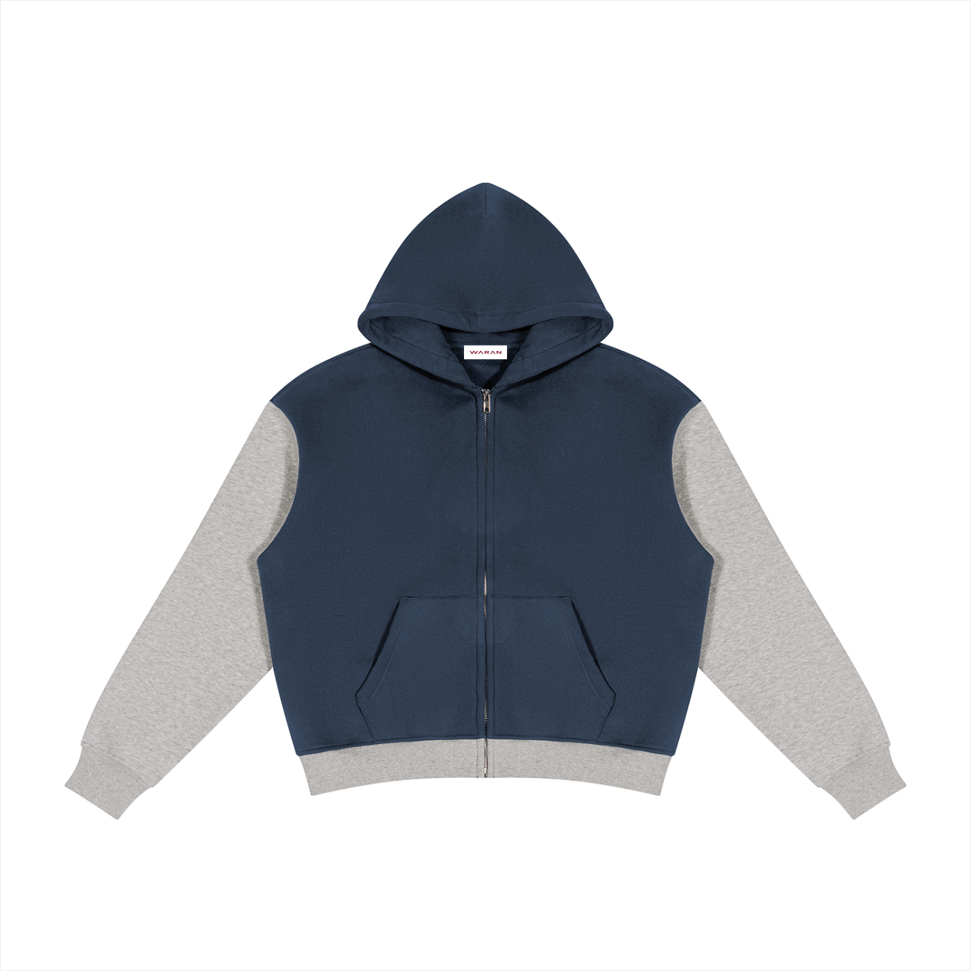 Unisex Color Block Fleece Full Zip Hoodie