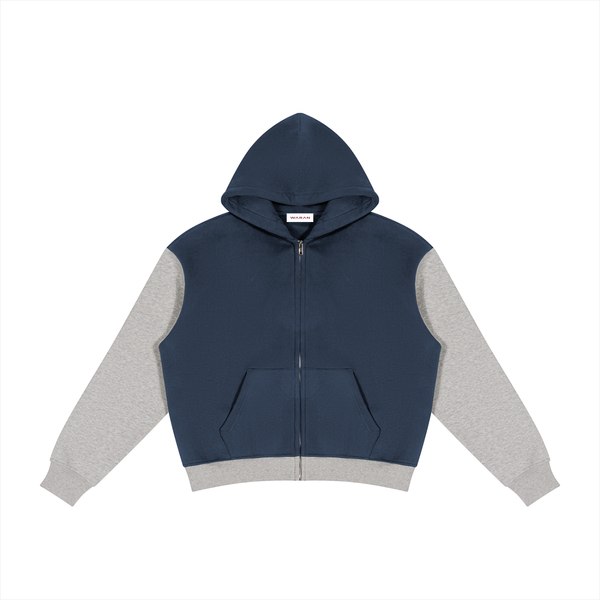 Waran Unisex Color Block Fleece Full Zip Hoodie