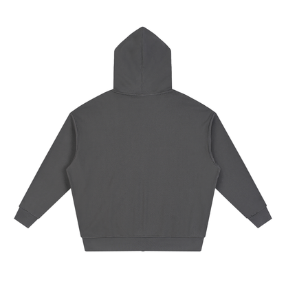 Waran Unisex Loose Solid Full Zip Hoodie