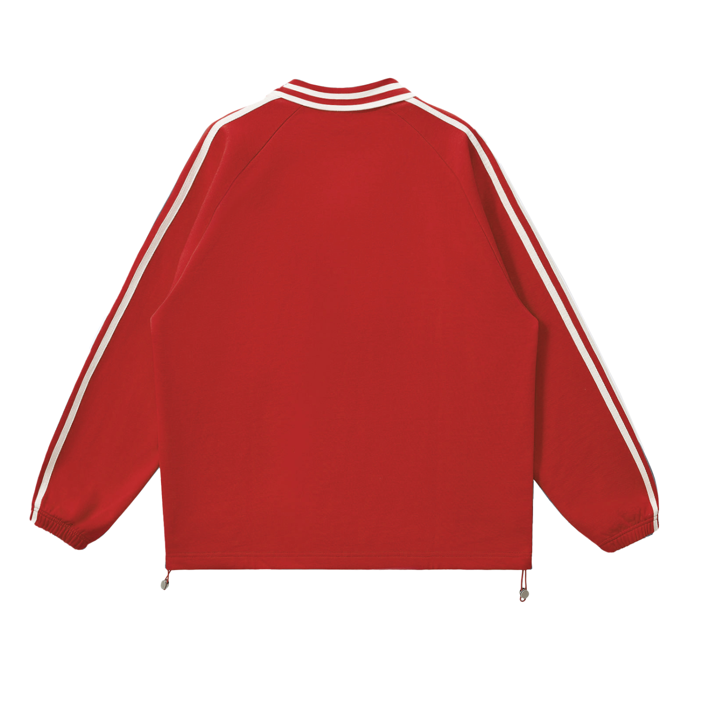 Waran Contrast Striped Lapel Collar Sweatshirt