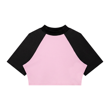 Women’s Color Block Raglan Crop T-Shirt