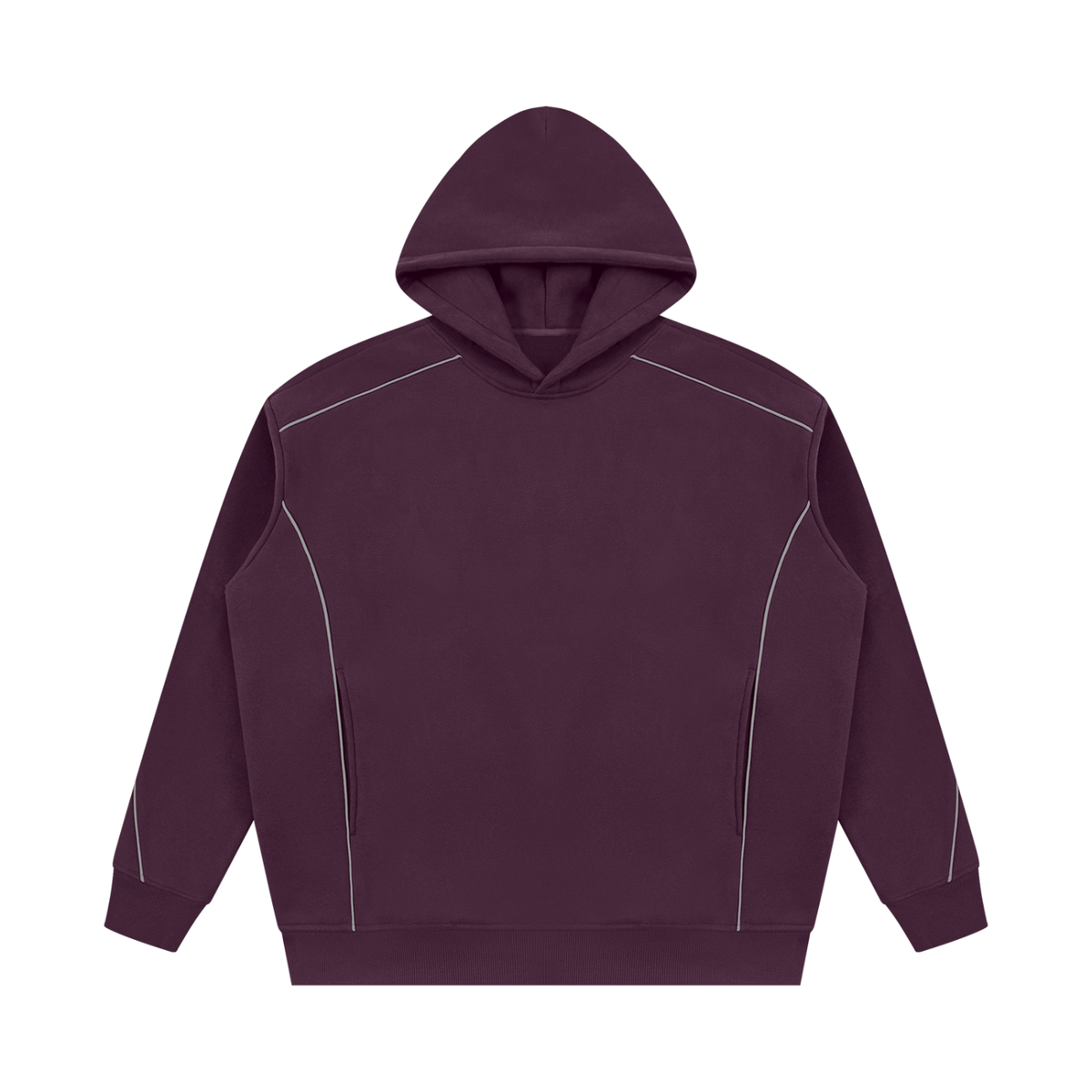 Unisex Oversized Piping Fleece Hoodie