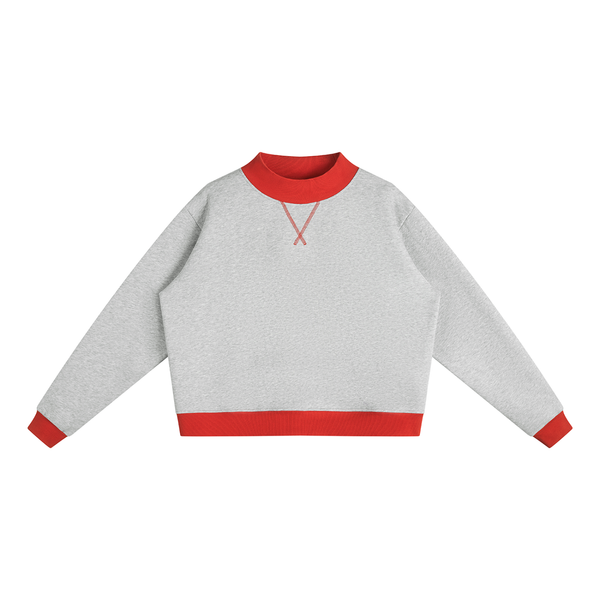 Sweat-shirt ras-du-cou pour femme à col montant