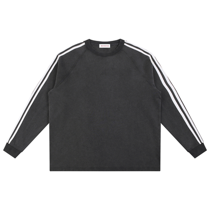 Snow Washed Contrast Tape Sweatshirt