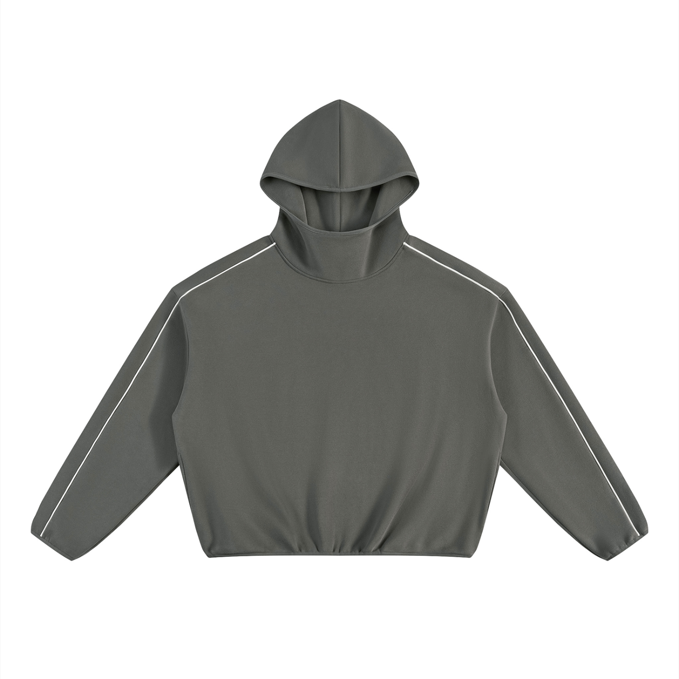 Unisex Boxy Piping Fleece Hoodie