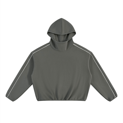 Unisex Boxy Piping Fleece Hoodie