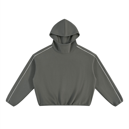 Unisex Boxy Piping Fleece Hoodie