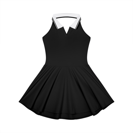 Women's Collared Halter A-Line Tennis Dress 210GSM