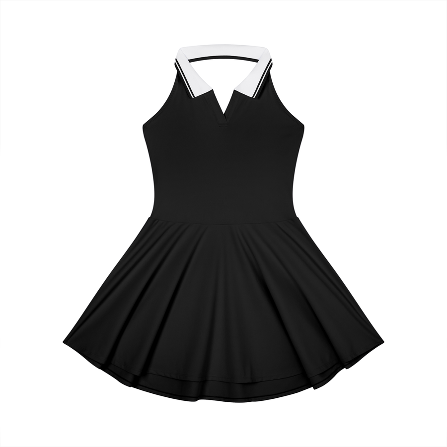 Waran Women’s Collared Halter A-Line Tennis Dress 210GSM
