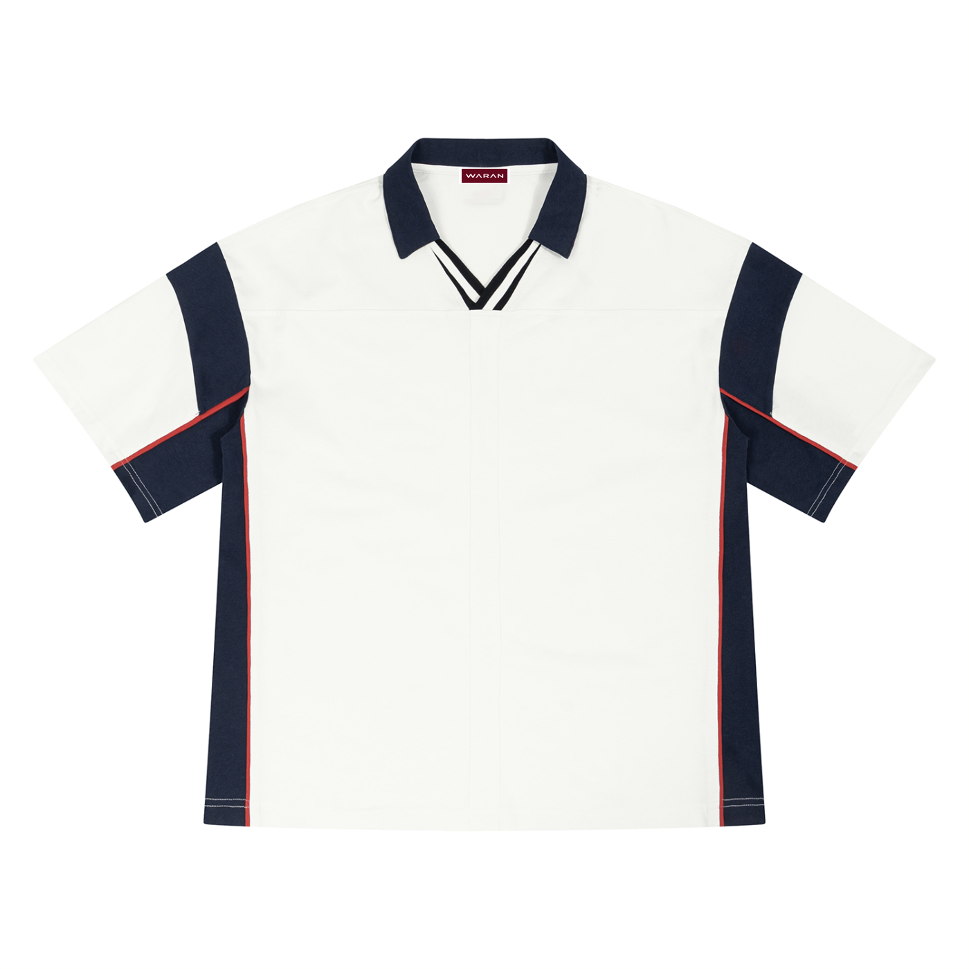 Unisex Boxy Color Block Polo Shirt