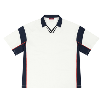 Unisex Boxy Color Block Polo Shirt