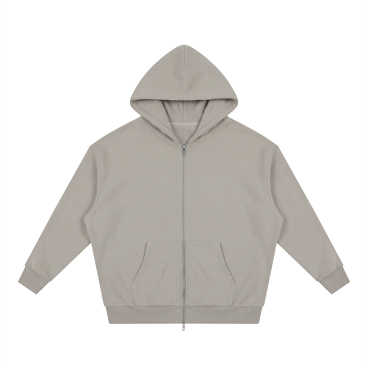Waran Unisex Loose Solid Full Zip Hoodie