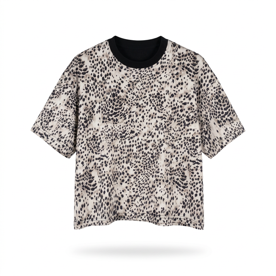 Waran Unisex Leopard Print Boxy T-Shirt