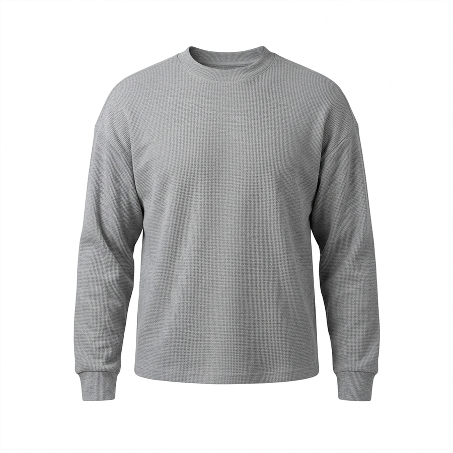 Waran Unisex Waffle Boxy Long Sleeve T-Shirt
