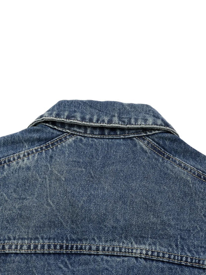 Vintage Wash Zip Up Denim Jacket