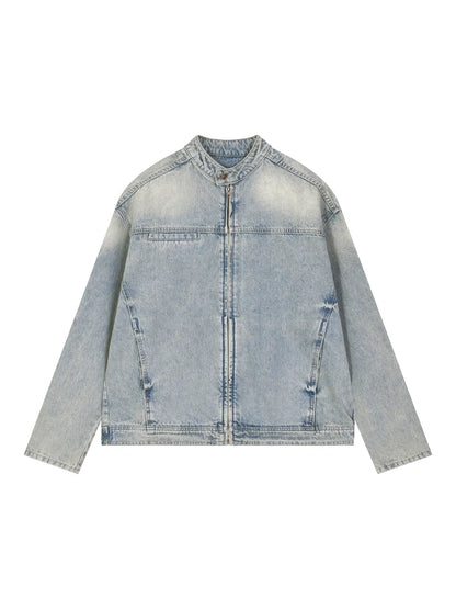 Vintage Wash Zip Denim Jacket