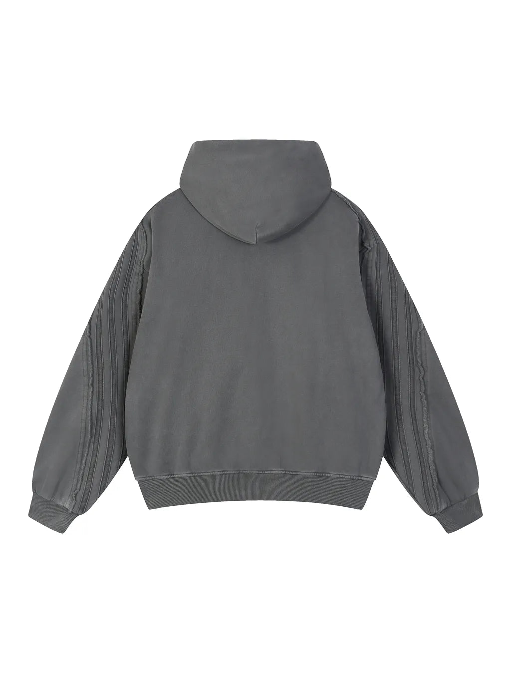 Snow Washed Tape Raw Edge Zip Hoodie