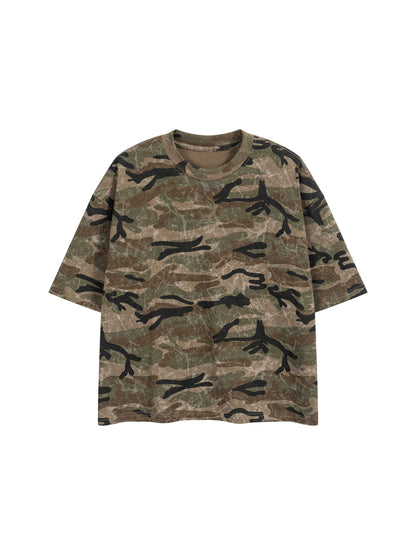 Unisex Boxy Camo Print T-Shirt