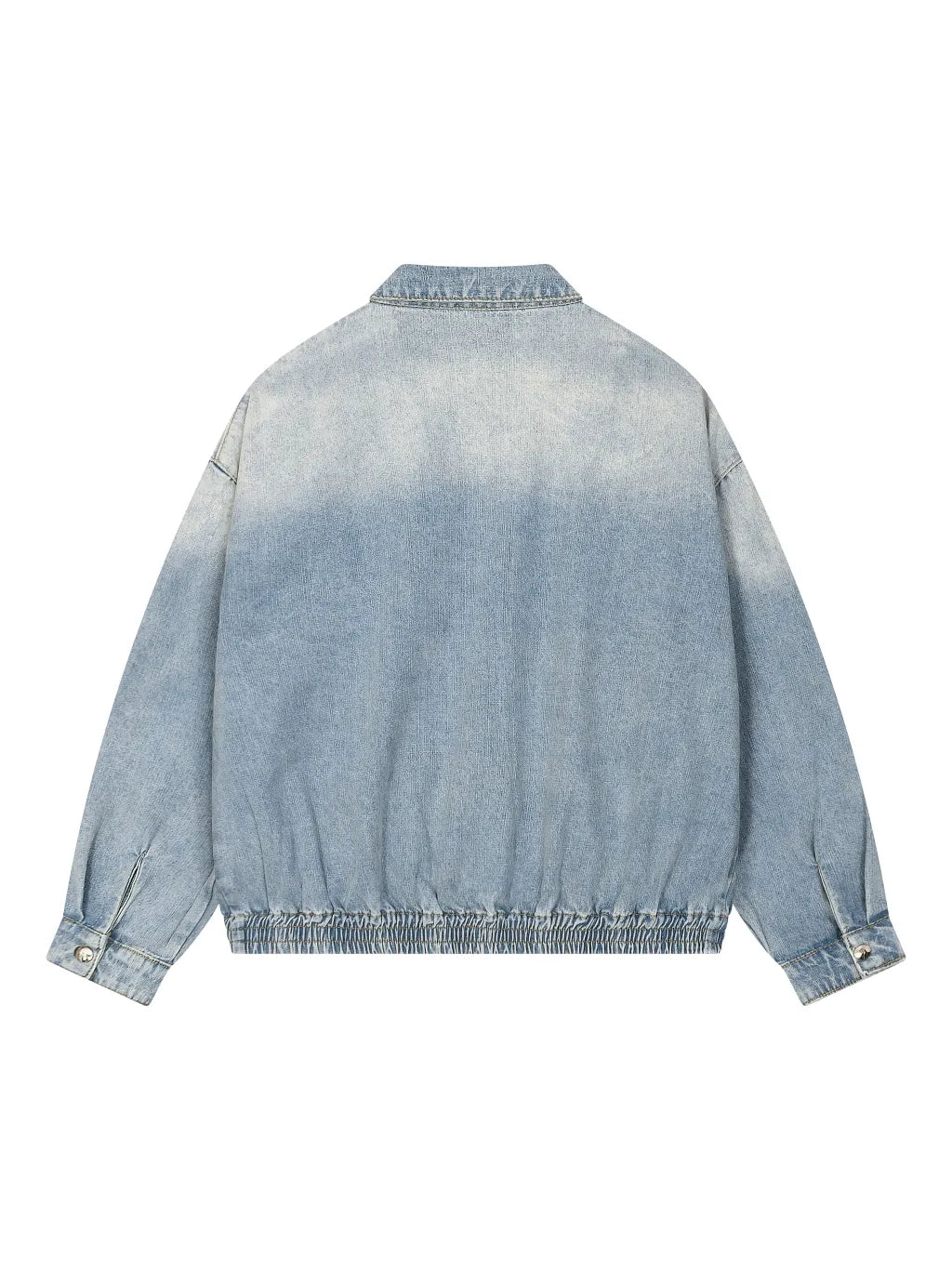 Unisex Vintage Wash Full-Zip Denim Jacket